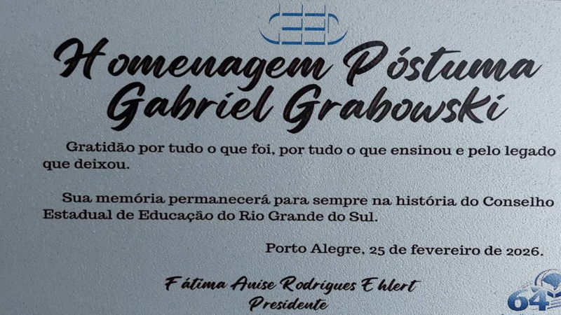 Homenagem P&oacute;stuma Gabriel Grabowski